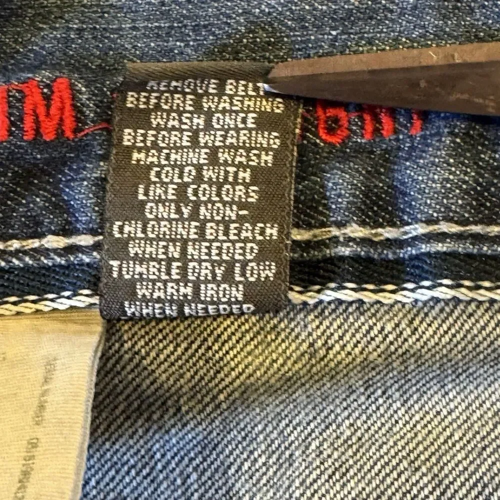 Urban Pipeline Slim Straight Mens Jeans 34x32 Distressed Y2K Style Vintage Denim